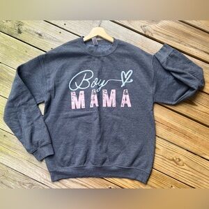 Gildan Boy Mama Medium Graphic Charcoal Gray Sweatshirt